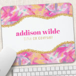 Modern Colorful Brushstrokes Guld Chic Business Musmatta<br><div class="desc">Modern färgfull Brushstrokes Guld Chic Business Mouse Pad. Den här designen har färgstarka regnbågstreck i en contemporary stil accentuerad med guld glitter kant. Den här lysande,  giriga designen är perfekt för alla professioneller som tittar för en roligt konstnärlig företagsidentitet. Perfekt för en evenemangsplanerare,  makeup-artist,  hårstilist,  salonägare med mera!</div>