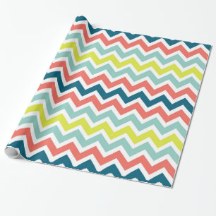 Modern Colorful Chevron Geometric Mönster Presentpapper