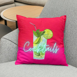 Modern Colorful Cocktails Pub Art Kudde