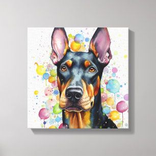 Modern Colorful Doberman Art Canvastryck