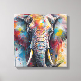 Modern Colorful Elephant Art Canvastryck