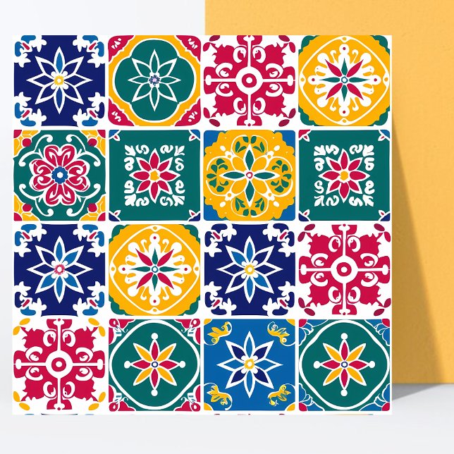 Modern Colorful geometric Mönster Mediterranean Kakelplatta (Skapare uppladdad)