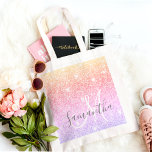 Modern Colorful Glitter Sparkles Personlig Namn Tygkasse<br><div class="desc">Modern Colorful Glitter Sparkles Personlig Namn</div>