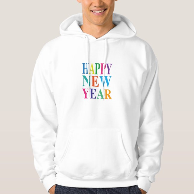 Modern Colorful Gott nytt år Hoodie (Framsida)