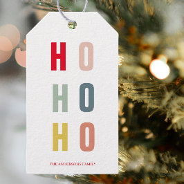 Modern Colorful Ho Ho Ho-Helgdagar Presentetikett