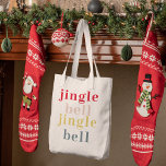 Modern Colorful Jingle Bell Jingle Bell Tygkasse<br><div class="desc">Vi presenterar vår moderna färgstarka Jingle Bell-produkt,  som bara finns på Zazzle! Gör dina helgdagar extra speciella med dessa glatta och snyggt jingle klockor från Zazzle. Ordna nu och ta redot till ring under säsongen med stänk i färg och mycket roligt!</div>