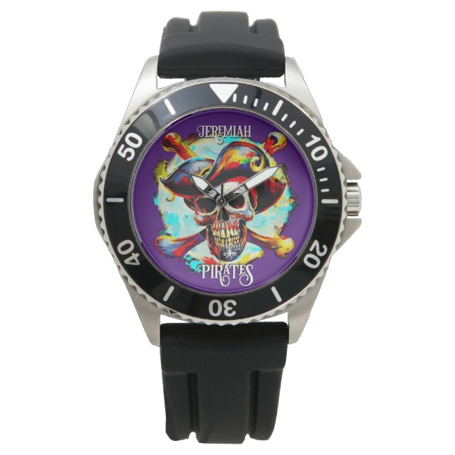 Modern Colorful Jolly Roger Armbandsur (Framsida)