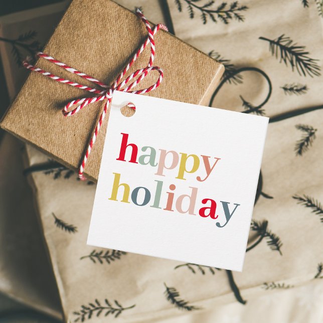 Modern Colorful Lycklig Helgdag Gåvor Etiketter (Skapare uppladdad)