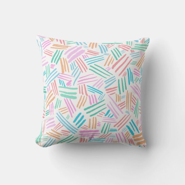Modern Colorful Pastel Linjer Mönster Kudde (Framsida)