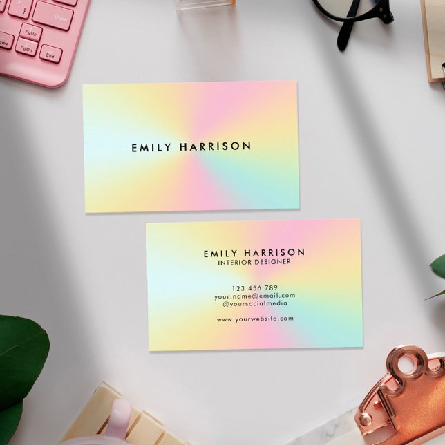 Modern Colorful Pastel Ombre Visitkort (Skapare uppladdad)