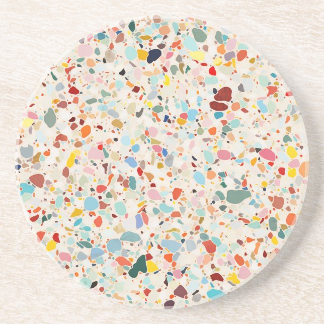 Modern Colorful Pastel Terrazzo Mönster Underlägg (Framsidan)