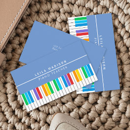 Modern Colorful Piano Tangentbord Teacher Visitkort