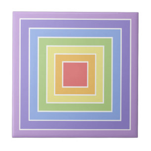 Modern Colorful Rainbow Färg Mönster Kakelplatta