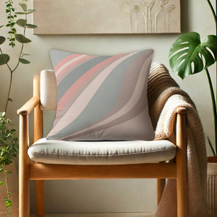 Modern Colorful Rand Grått Rosa Bedroom Kudde