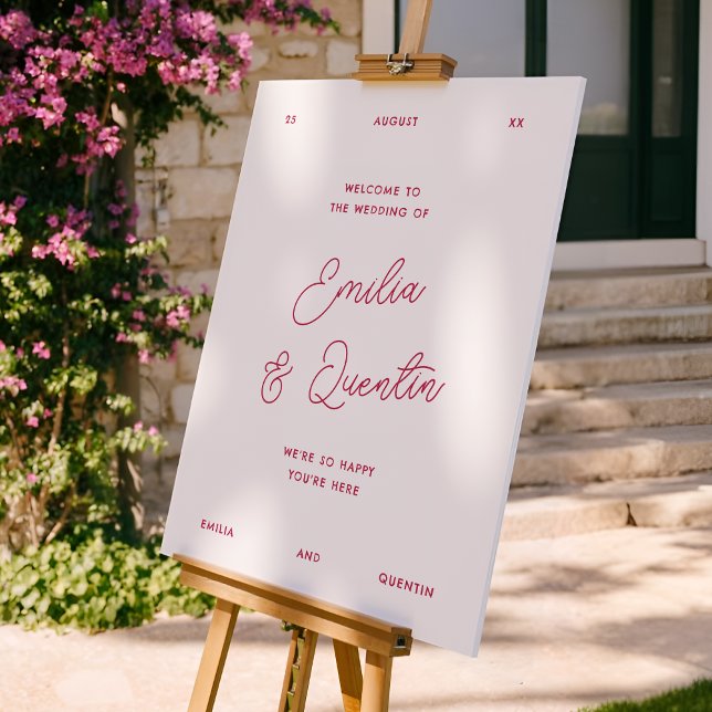 Modern Colorful Retro Bold Wedding Welcome Sign Poster (Skapare uppladdad)