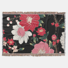 Modern Colorful Sakura Flower Japan Birthday party Filt