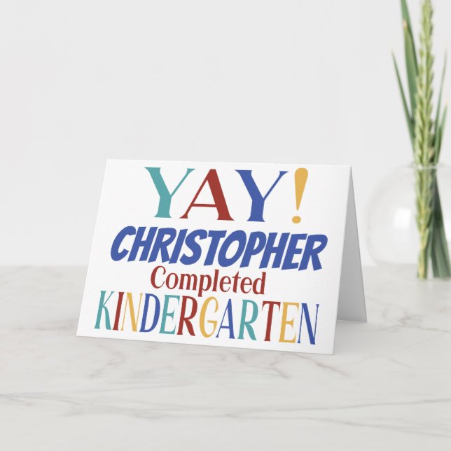 Modern Colorful School Kindergarten Graduation Kort (Framsida)