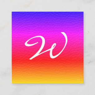 Modern Colorful Struktur Monogram Fyrkantigt Visitkort