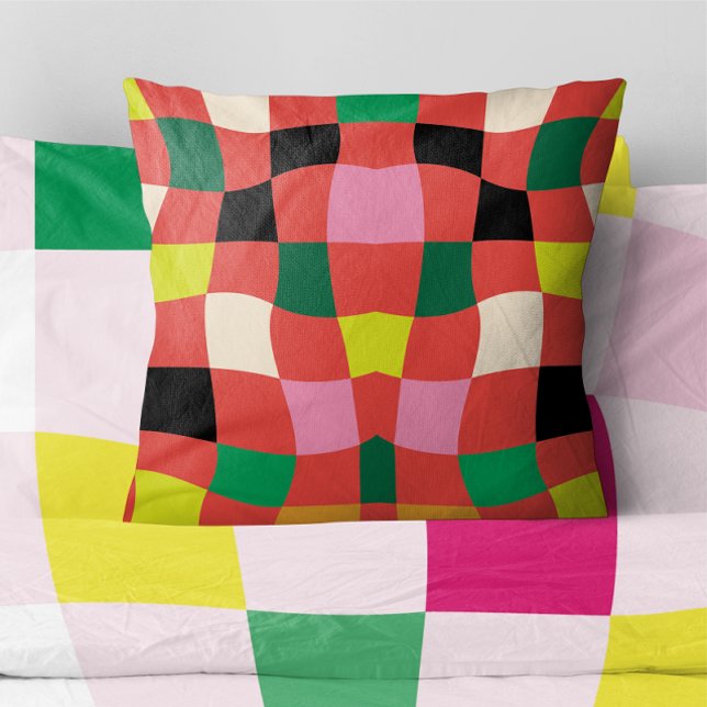 Modern Colorful Tartan Play-jul Kudde (Skapare uppladdad)