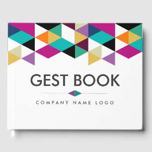 Modern Colorful Triangles Gräns Gästböcker