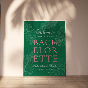 Modern Colorful Tropical Handflatan Lövs Bachelore Poster