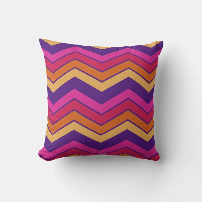 Modern Colorful Zigzag Chevron Mönster Girly Kudde (Framsida)