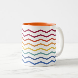 Modern Colorful Zigzag Mönster 2-tonkaffe Mugg