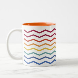 Modern Colorful Zigzag Mönster 2-tonkaffe Mugg