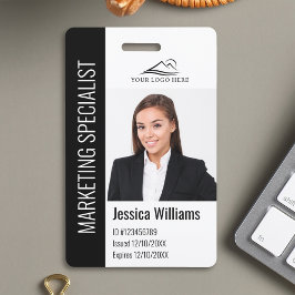 Modern Company Employee Photo Logotyp Namn Black I
