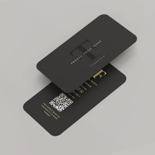 Modern Company F T Logotyp Monogram Black Guld Visitkort