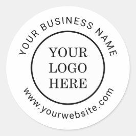 Modern Company Logotyp Anpassningsbar Business Nam Runt Klistermärke