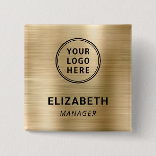 Modern Company Logotyp Guld Namn bricka Knapp