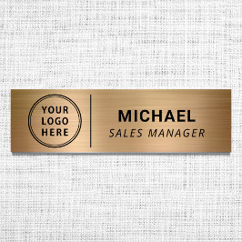 Modern Company Logotyp Guld Namnbricka