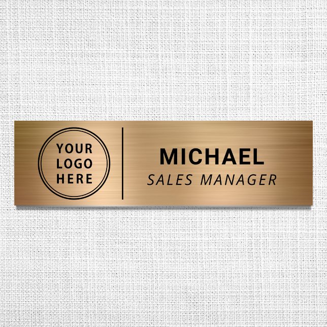 Modern Company Logotyp Guld Namnbricka (Skapare uppladdad)