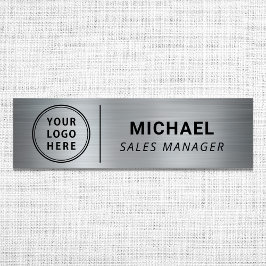 Modern Company Logotyp Silver Namnbricka