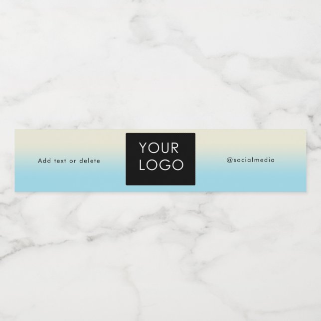 Modern Company Logotyp Social Media Ombre Vattenflaska Etikett (Singel etikett)