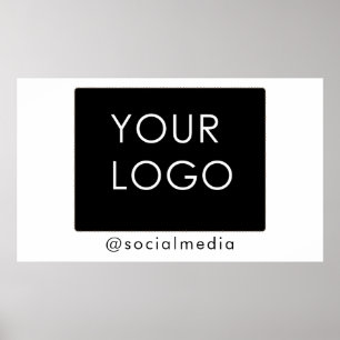 Modern Company Logotyp Social Media White Poster