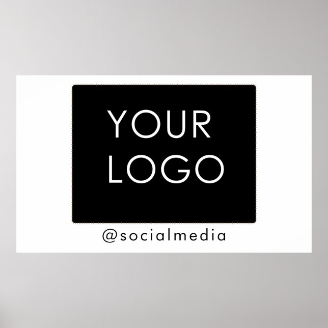 Modern Company Logotyp Social Media White Poster (Framsidan)