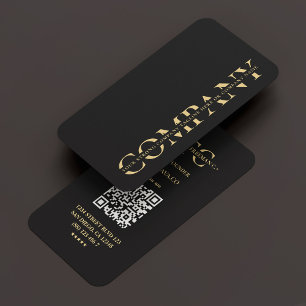Modern Company Monogram Professionell Black Visitkort
