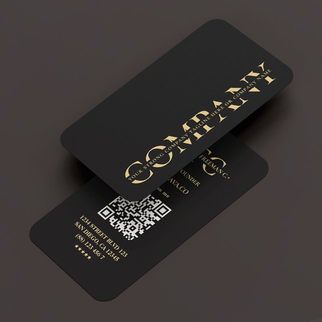 Modern Company Monogram Professionell Black Visitkort (Modern Company Monogram Professional Black Business Card
)