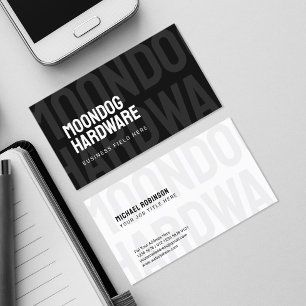 Modern Company Namn Sans Serif Svart Visitkort
