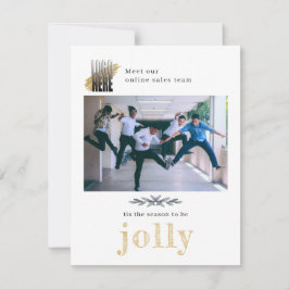 Modern Company Photo Jolly Business jul Holl Julkort