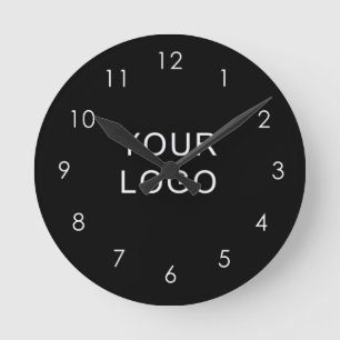 Modern Company Professionell Business Logotyp Blac Rund Klocka
