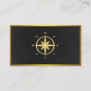 Modern Compass Guld Nautical Visitkort