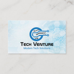 Modern Computer Science Tech Logotyp Visitkort