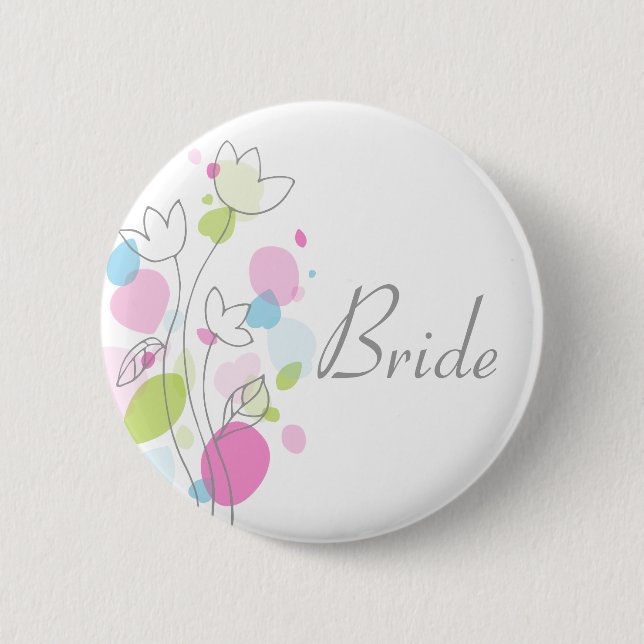 Modern Confetti bride bröllop-stift / knapp (Framsida)