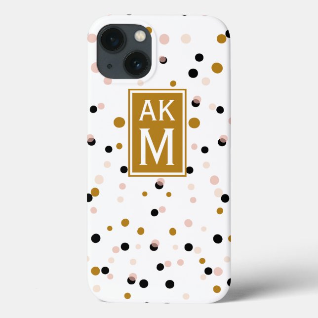 Modern Confetti Dots Monogram iPad Mini Case (Baksida)