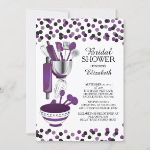 Modern Confetti Kitchen Inbjudningskort för möhipp
