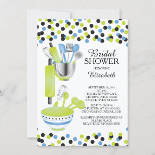 Modern Confetti Kitchen Inbjudningskort för möhipp