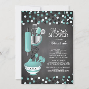 Modern Confetti Kitchen Inbjudningskort för möhipp